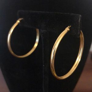 Gold-plated Hoop Earrings. Approx 1.5”